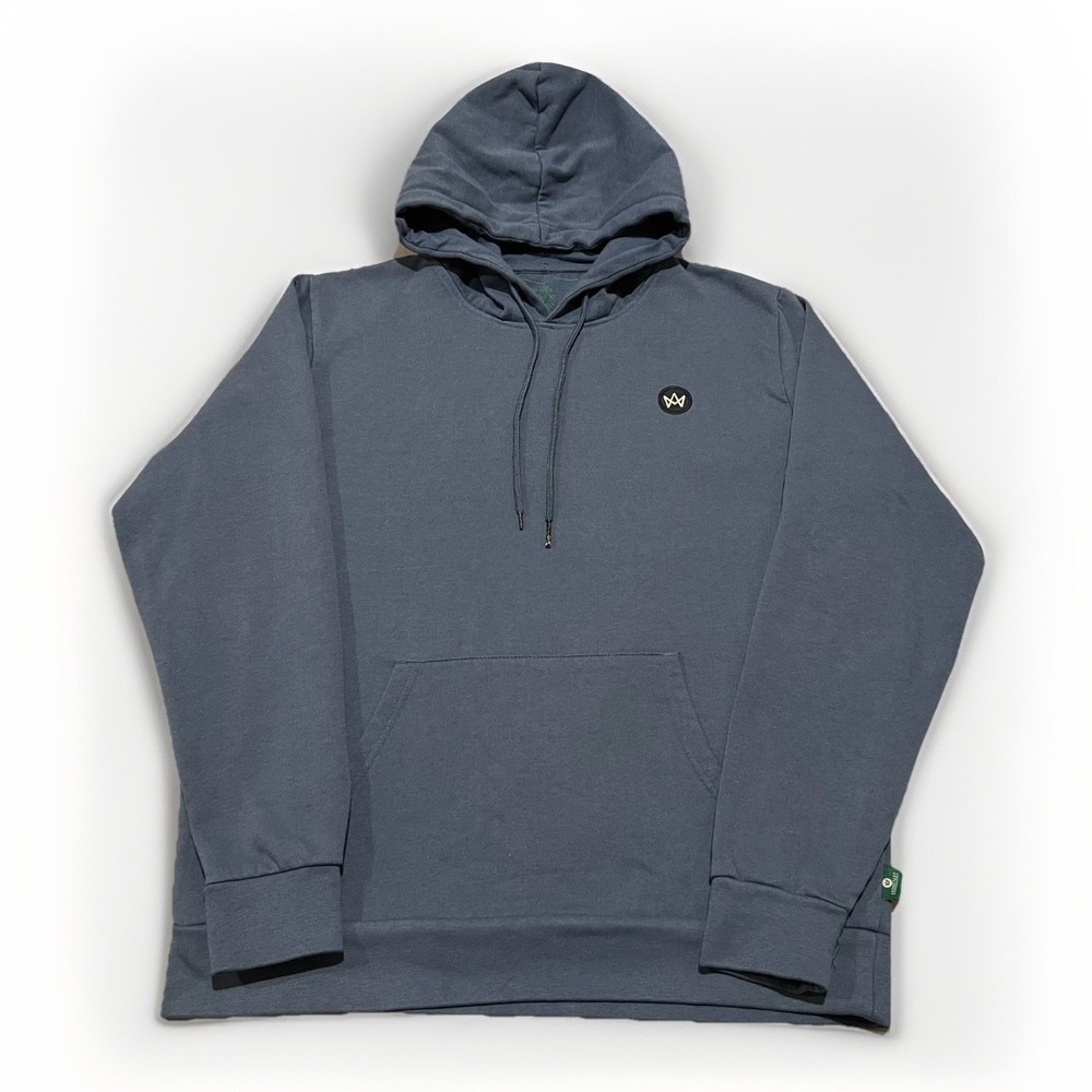 Kronstadt Denmark Mens Blue Heavyweight Cotton Pullover Hoodie Size L Gym Active